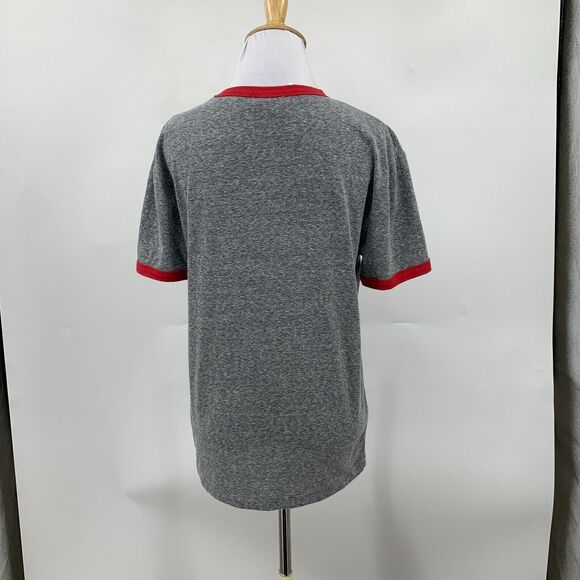 Disney Junk Food Ringer Tee Shirt Womens S Gray The Chosen One Is Pizza Graphic - Picture 5 of 10